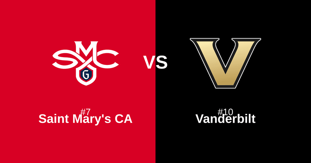 Featured image for #7 Saint Mary's CA vs #10 Vanderbilt Free Pick and Prediction – March 21
