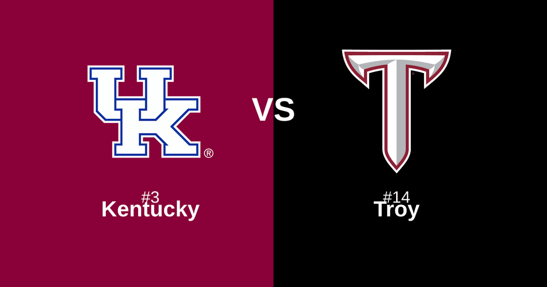 Featured image for #3 Kentucky vs #14 Troy Free Pick and Prediction – March 21