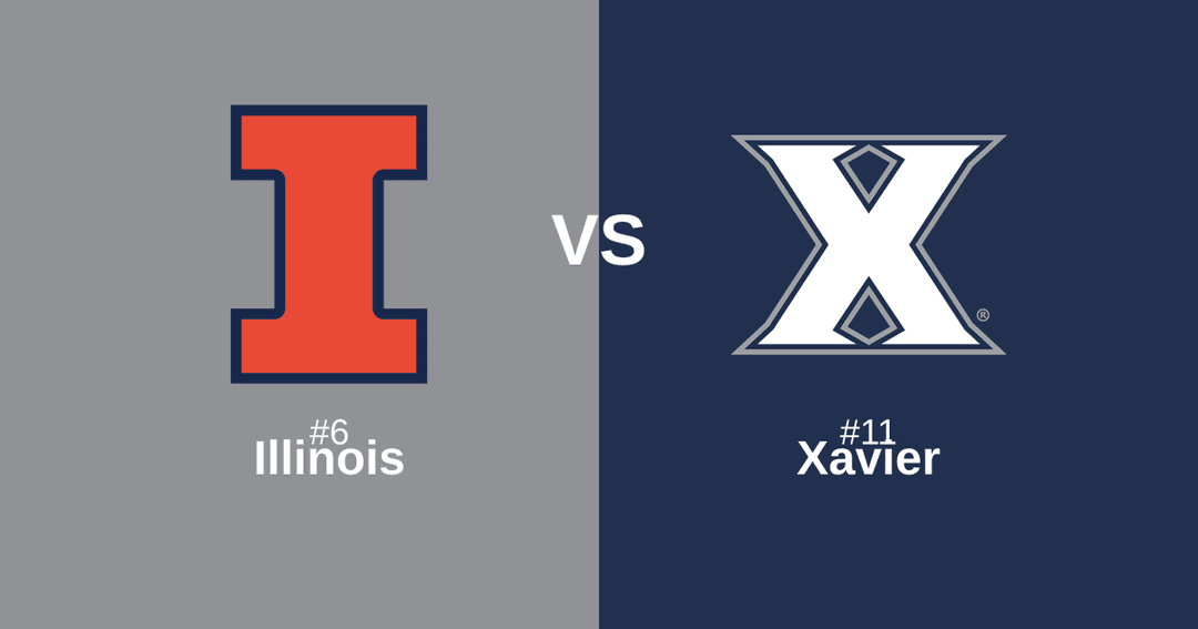 Featured image for #6 Illinois vs #11 Xavier Free Pick and Prediction – March 21
