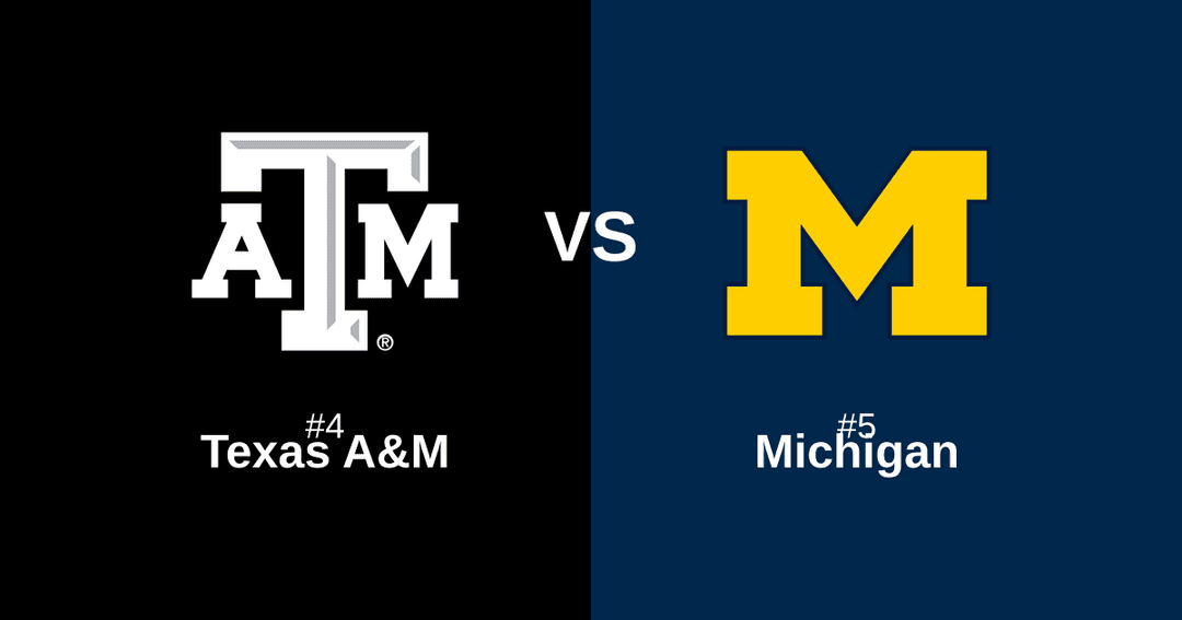 Featured image for #4 Texas A&M vs #5 Michigan Free Pick and Prediction – March 22